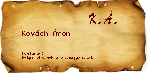 Kovách Áron névjegykártya