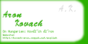 aron kovach business card